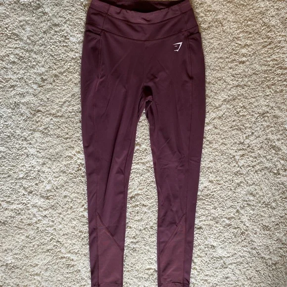 Gymshark Dreamy Mesh Leggings in Berry Red - Picture 2 of 2